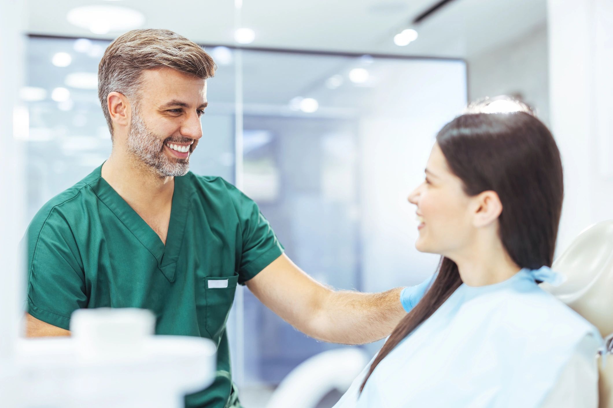 Patient speaking with a clinician
